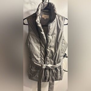 Merona Silver Puffer Vest with Belt